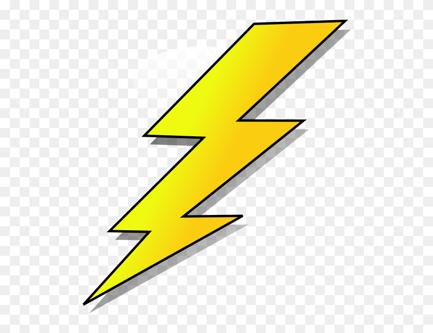 Lightening Clip Art At Clker - Black And White Lightning Bolt - Png Download