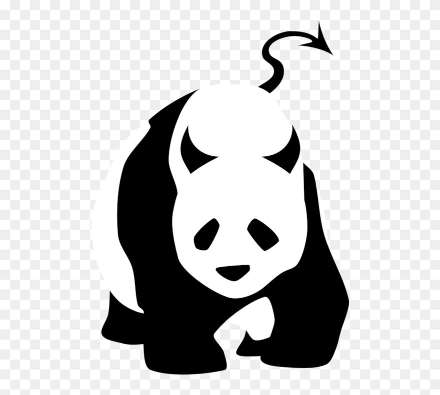 Giant Panda Bear Silhouette Sticker Kung Fu Panda - Panda Clip Art - Png Download