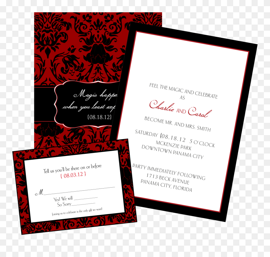 Invitation Card Png - Wedding Card Print Png Clipart