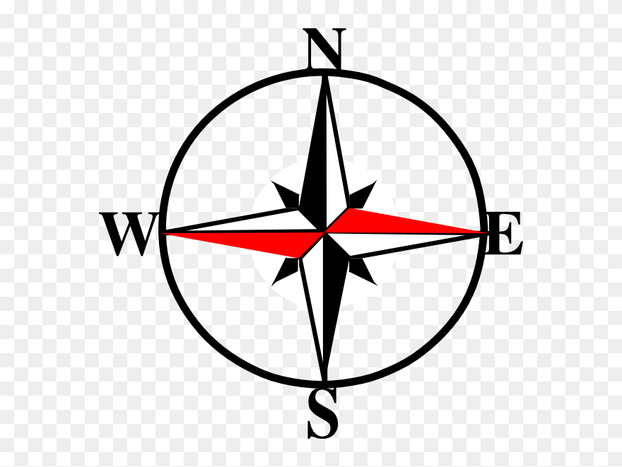 East Compass Clipart - Compass North South East West Png Transparent Png