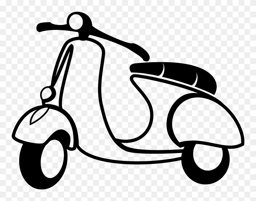 Motorcycle Clipart - Moped Clip Art - Png Download