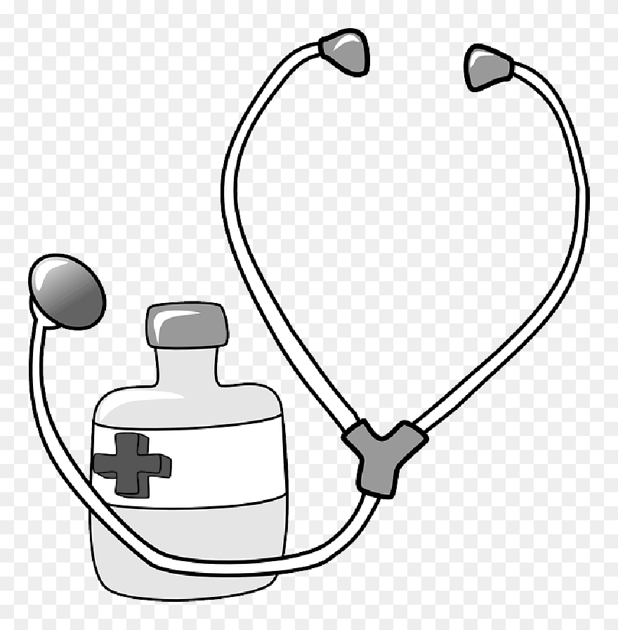 Red, Black, Outline, Cross, Drawing, Doctor, Nurse - Medical Health Clip Art - Png Download