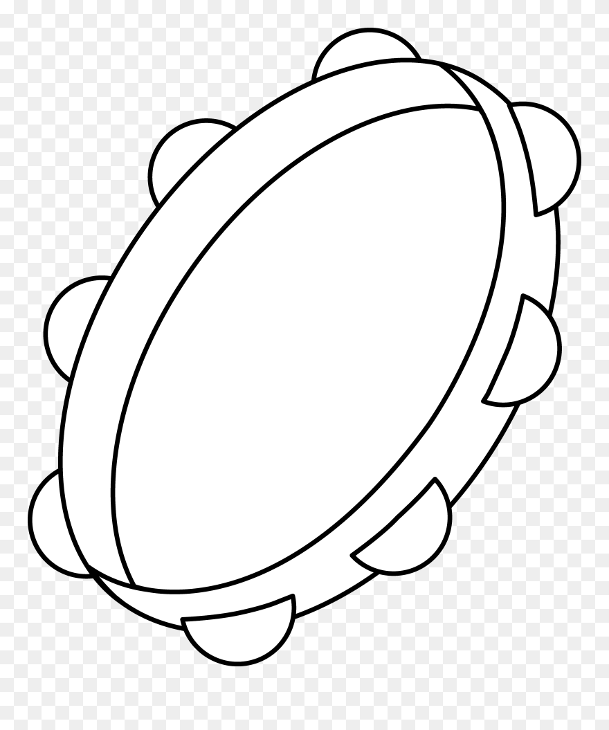 Door Clipart Coloring - Tambourine Line Art - Png Download