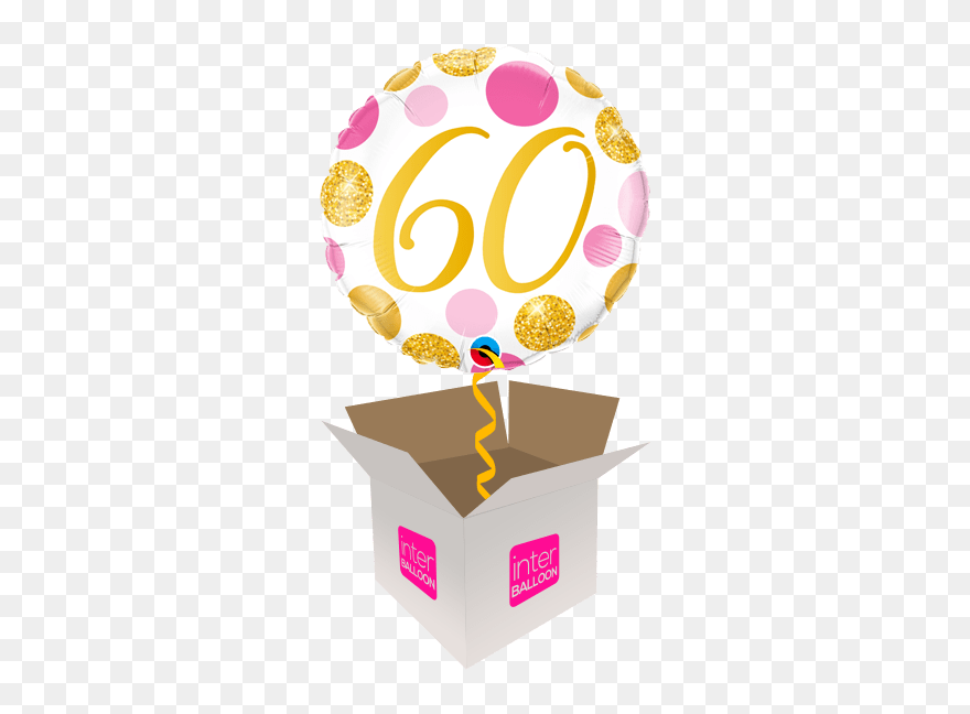 60 Pink & Gold Dots - Transparent Happy 50th Birthday Png Clipart