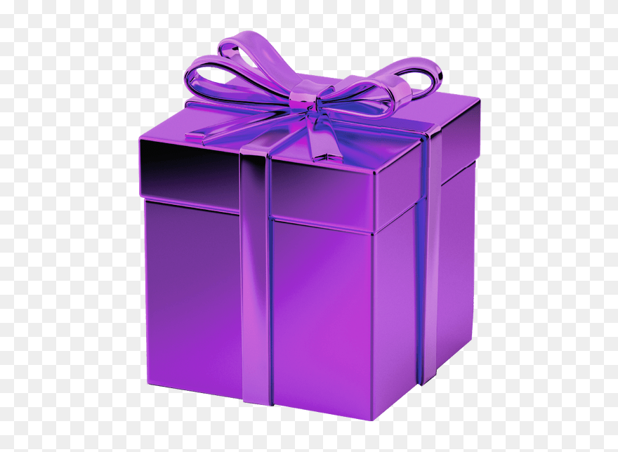Christmas Gift Christmas Gift - Purple Gift Box Transparent Background Clipart