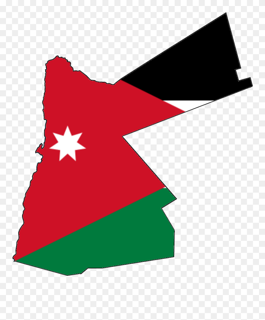 Map Of Jordan Png - Jordan Map With Flag Clipart