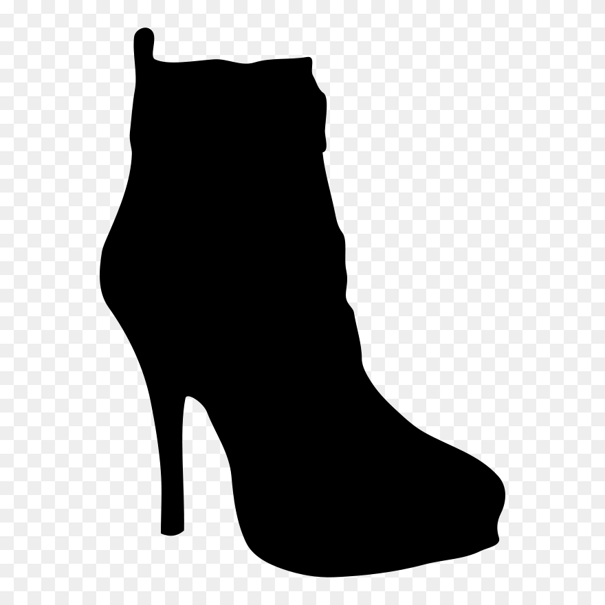 Shoe Silhouette Clip Art - High Heel Boots Clipart - Png Download
