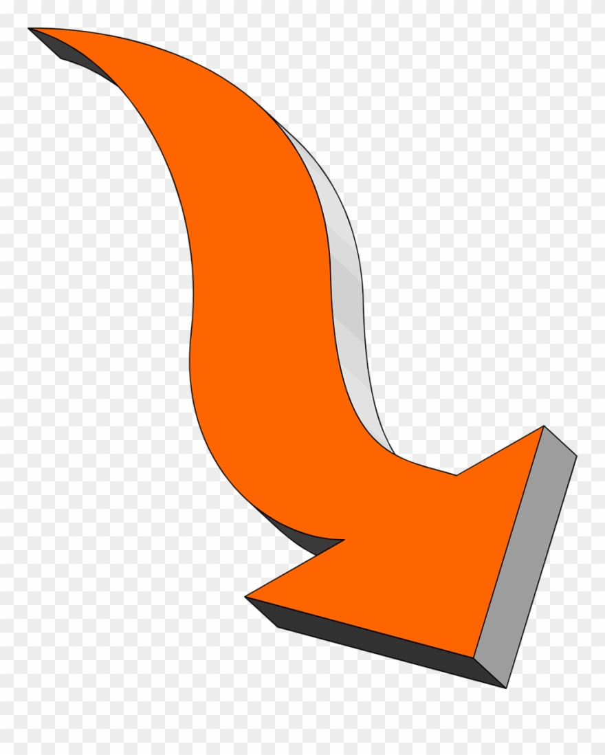 Search Clip Art Illustration Of A Curved Down - Curved Arrow Clip Art - Png Download