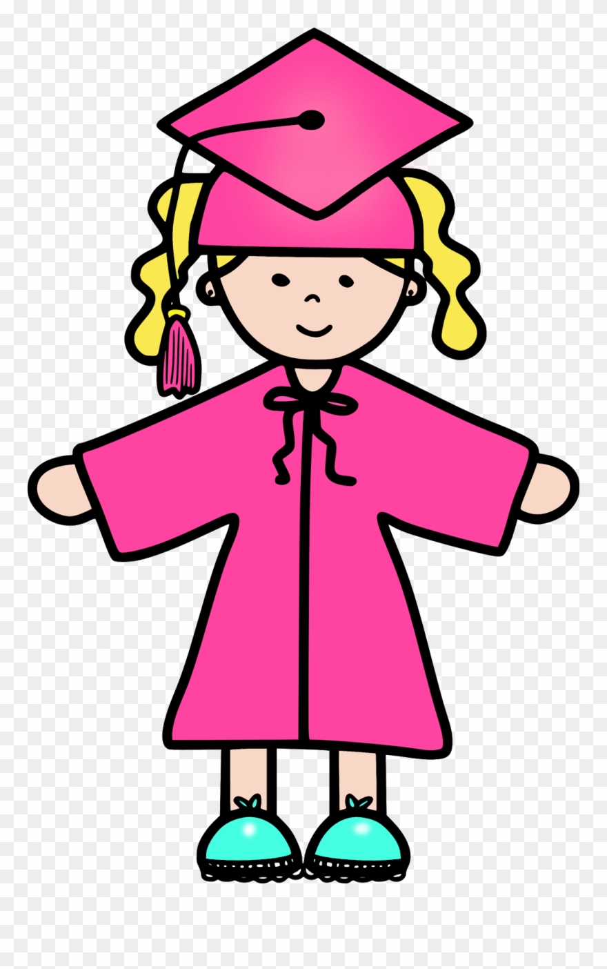 Graduation Clipart Sixth Grade - Pink Graduation Gown Clipart - Png Download