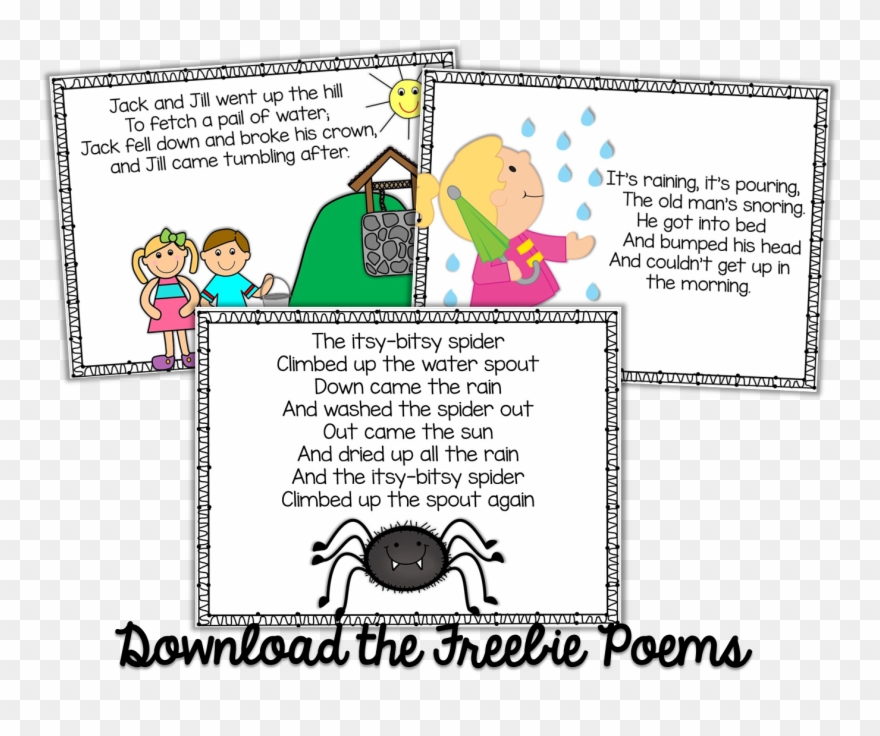 Freebie Kindergarten Weekly Poems - Dibujos Animados Poesias Y Rimas Clipart