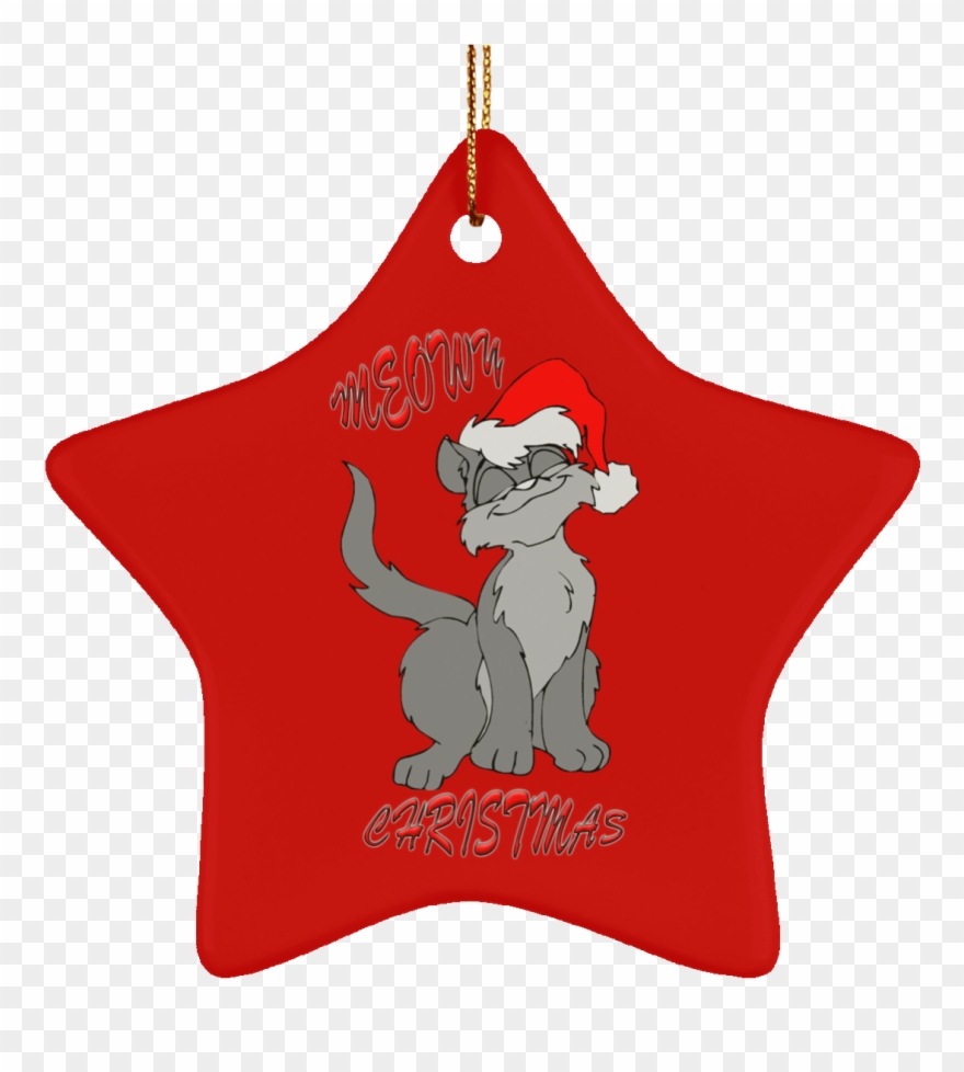 Meowy Cat Ornamento De Arbol De Navidad Verde - Christmas Photo Card Cat In Santa Hat Card Clipart