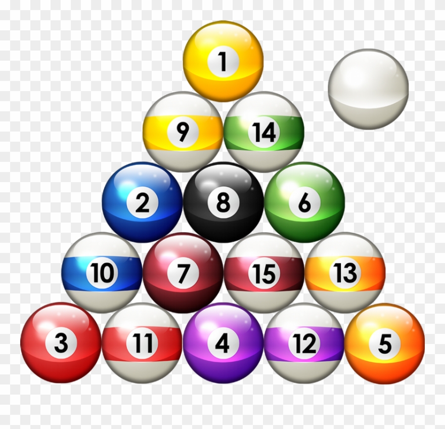 8 Ball Pool Clipart Fire - Set Up The Pool Balls - Png Download