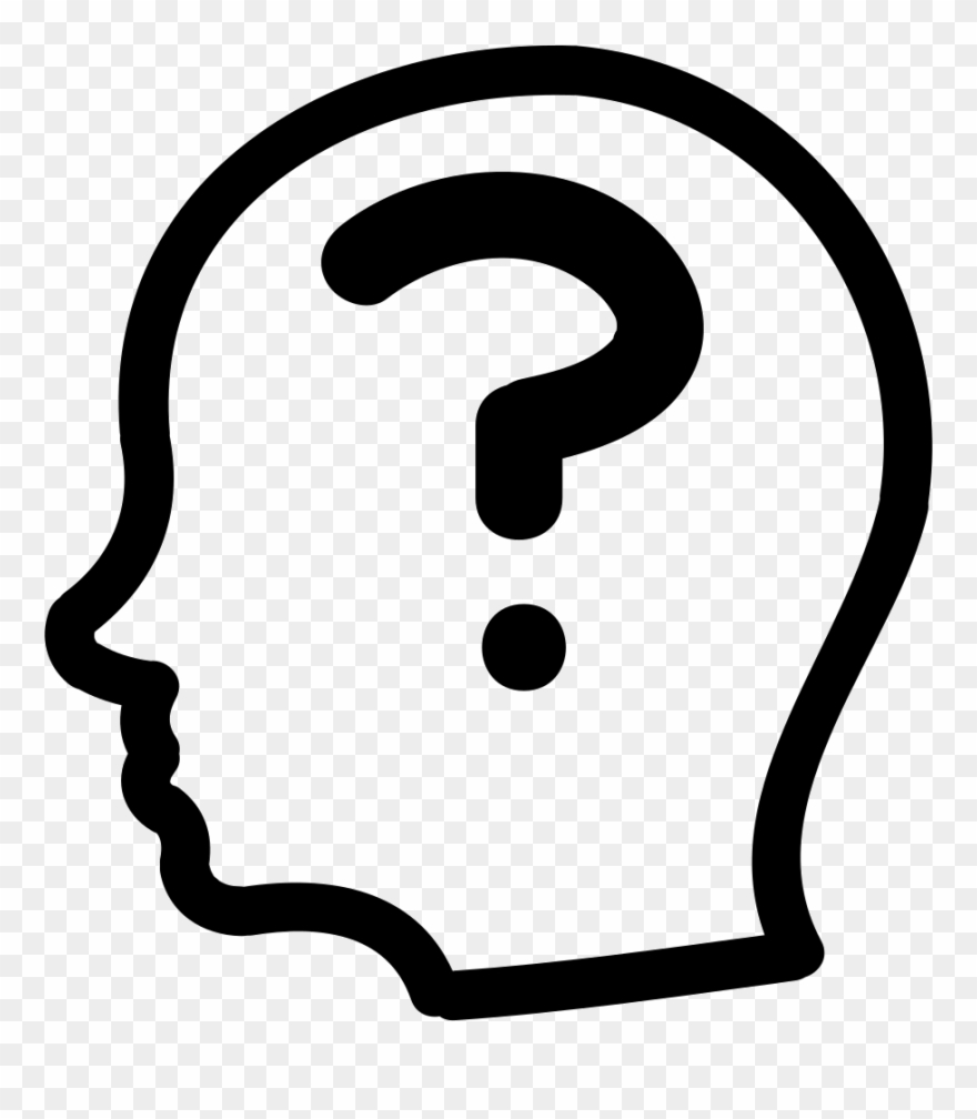 Head Outline Png Clipart Black And White Download - Signos De Interrogacion Dibujo Transparent Png