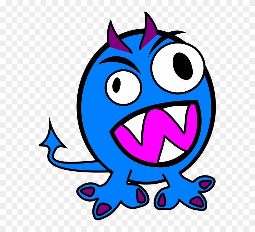 Roar Clipart Tooth - Purple And Blue Monster - Png Download