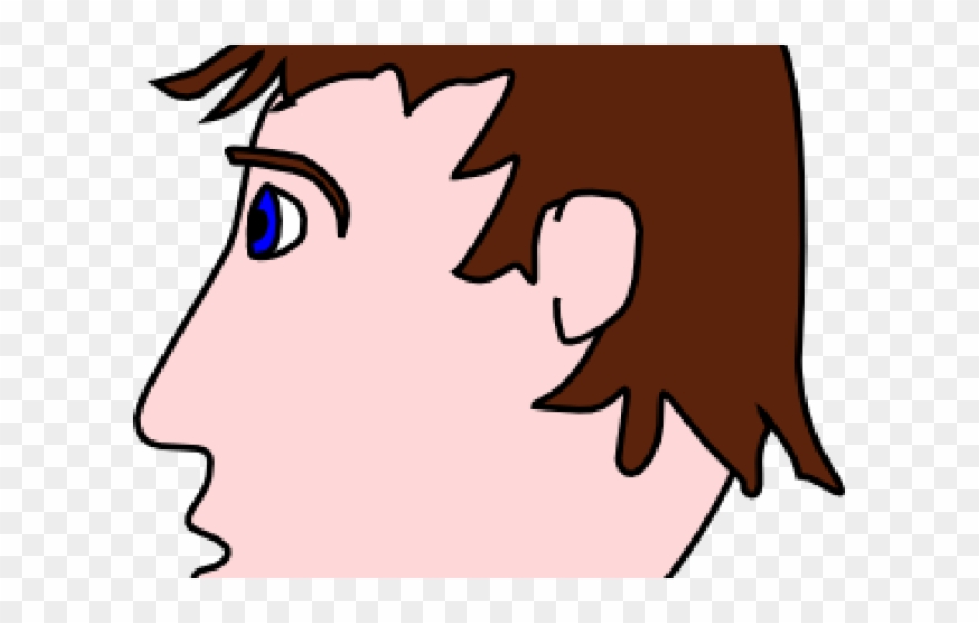 Side Cliparts - Cartoon Side Profile Of Man - Png Download