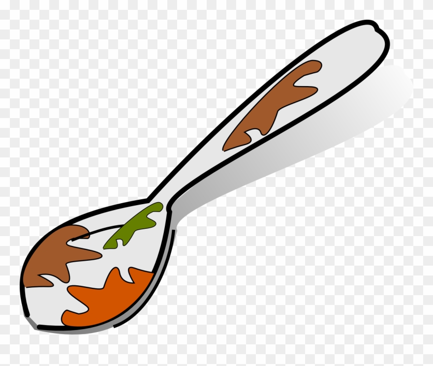 Glass Clipart Spoon - Dirty Spoon Clipart - Png Download