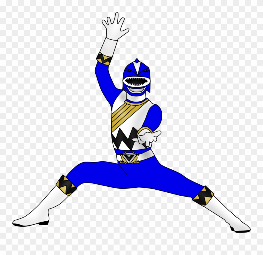 Blue Shark Ranger By Iyuuga-d9h87ue - Power Rangers Cartoon Characters Clipart