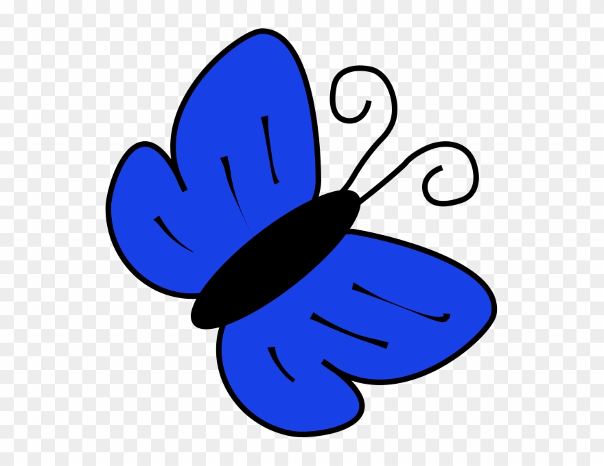 Blue Clipart - Butterfly Clip Art - Png Download