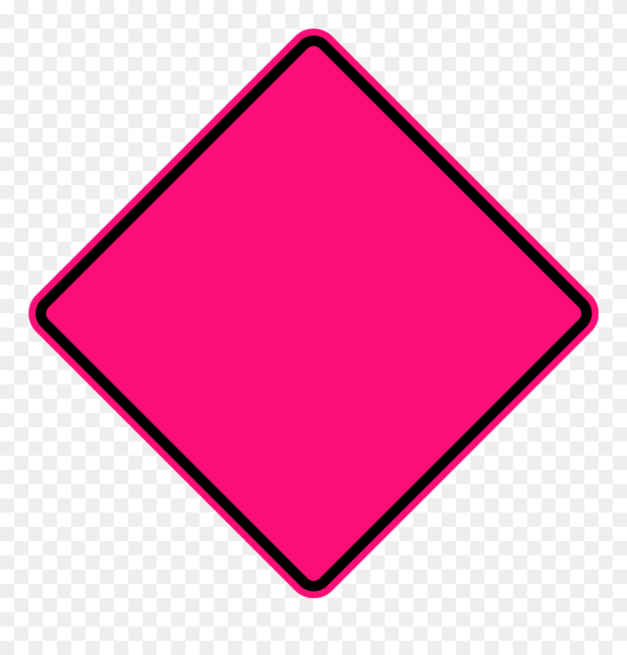 Diamond Warning Sign - Pink Construction Sign Clipart