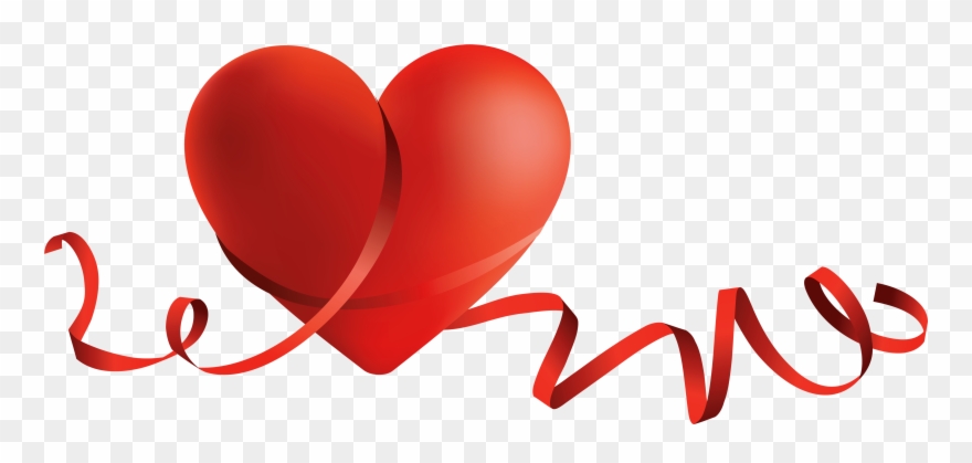 Red Heart With Bow Clipart