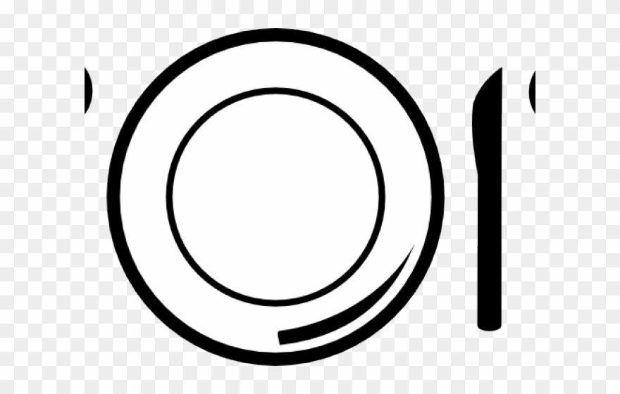 Dinner Plate Clipart Spoon Design - Clip Art - Png Download