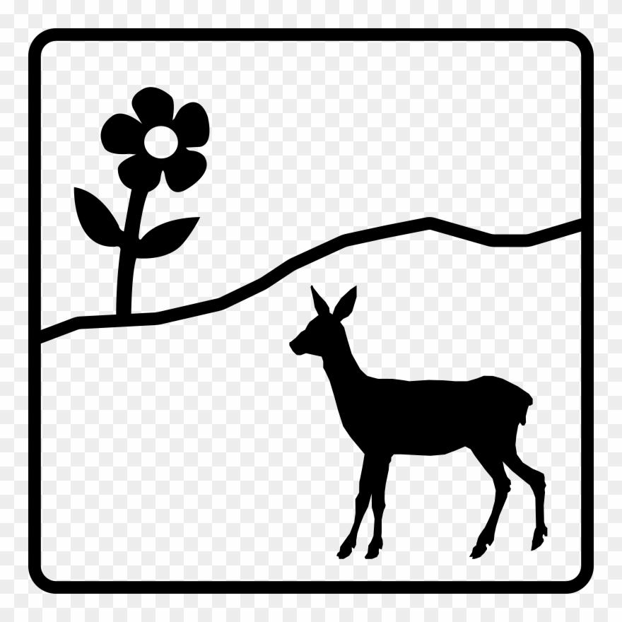 Schutz - Silhouette Mädchen Mit Reh Clipart