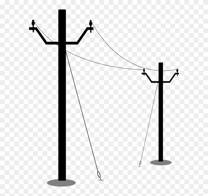 Utility Pole Electricity Overhead Power Line Public - Electric Pole Vector Png Clipart