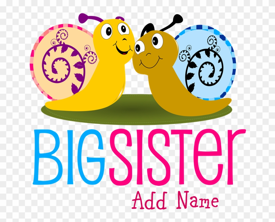 Add Name Big Sister Ornament - Greek Border Snail Shower Curtain Clipart