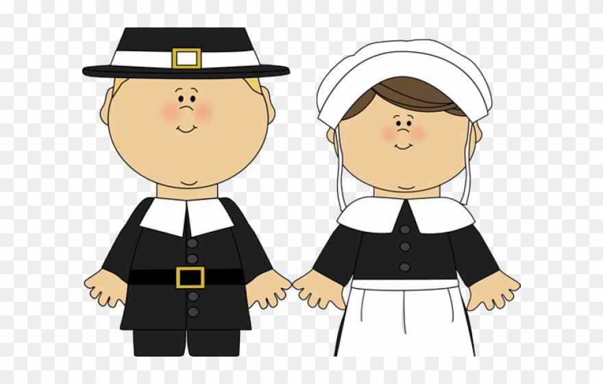 Related Cliparts - Cartoon Pilgrim And Indian - Png Download