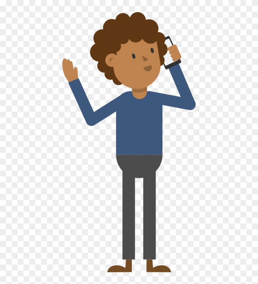 Open - Talking On The Phone Cartoon Clipart