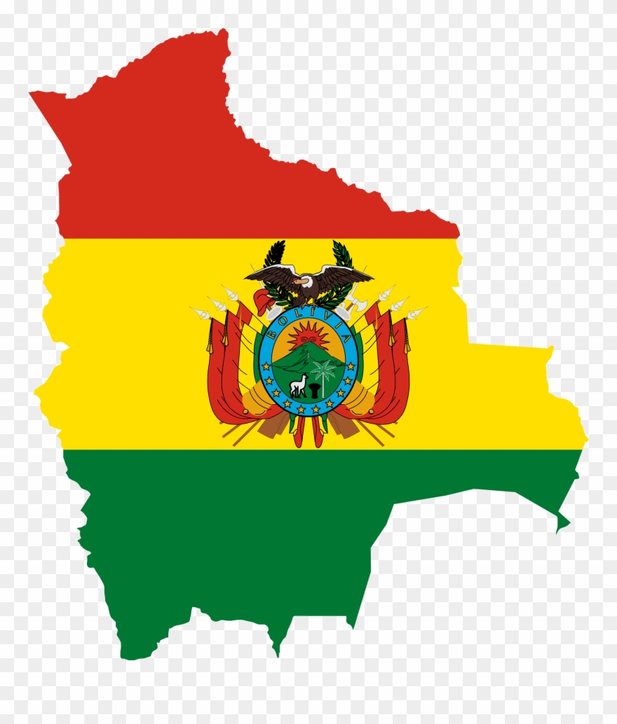 Bolivia Map With Flag Clipart