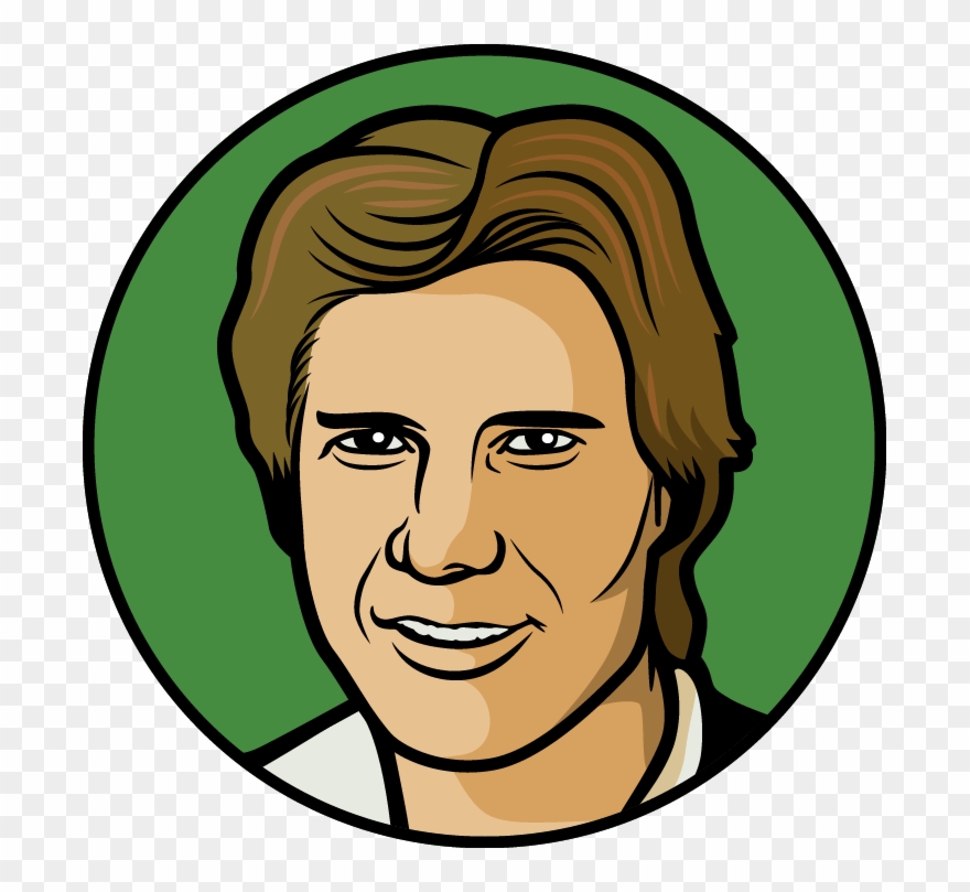 Attacking Midfielder, Right - Han Solo Head Drawing Clipart