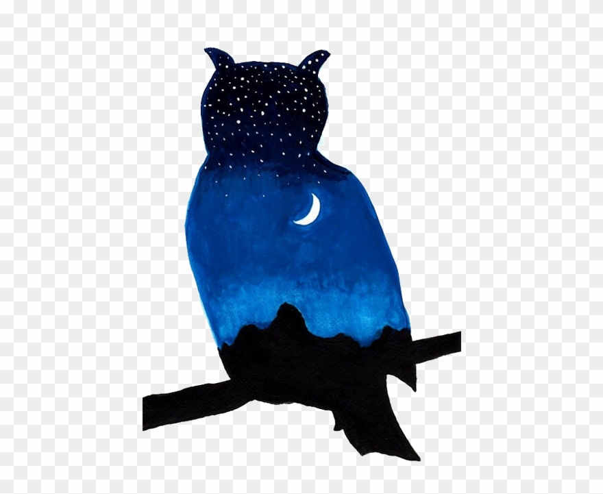 Owl Silhouette Painting Clip Art Transprent Png - Watercolor Owl Silhouette Transparent Png
