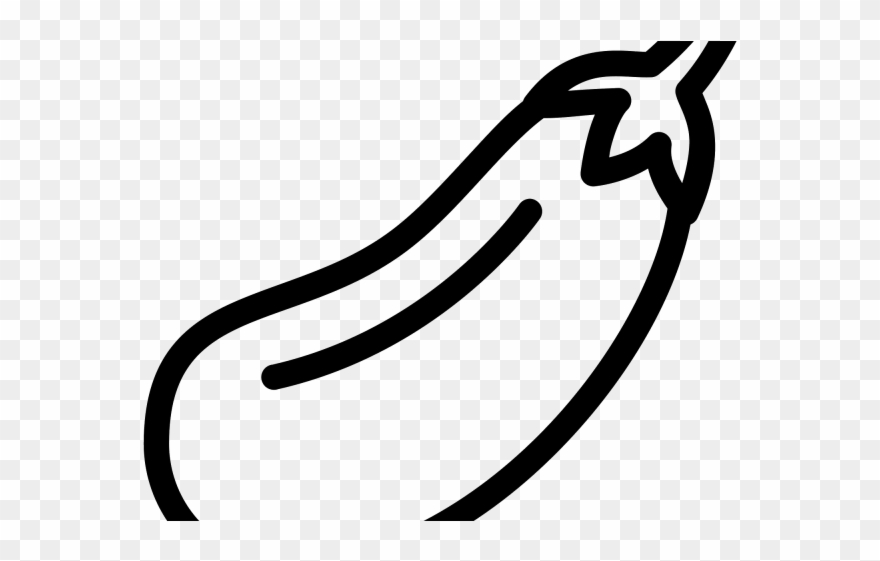 Eggplant White Cliparts - Eggplant Clipart Png Black And White Transparent Png