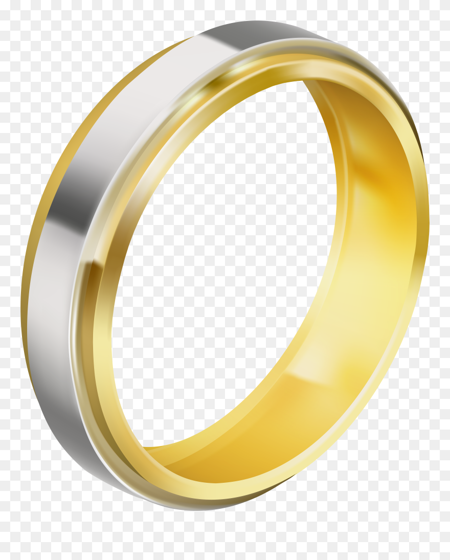Silver And Gold Wedding Ring Png Clip Art Image Transparent