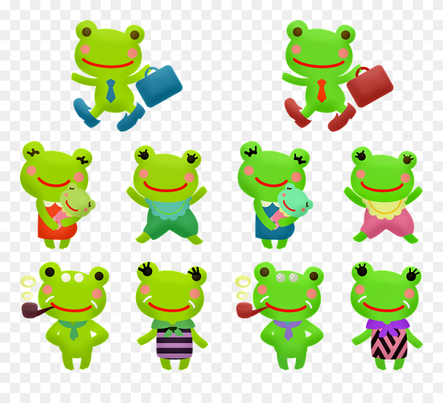 Transparent Clipart Frosch - Kawaii Cute Frogs - Png Download