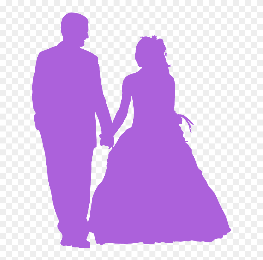 Funny Married Couple Silhouette Clipart