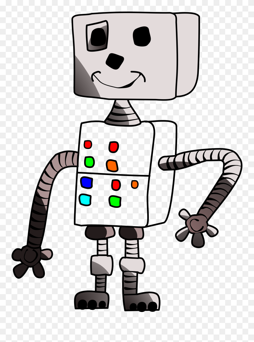 White Clipart Robot - Dibujo D Robot - Png Download