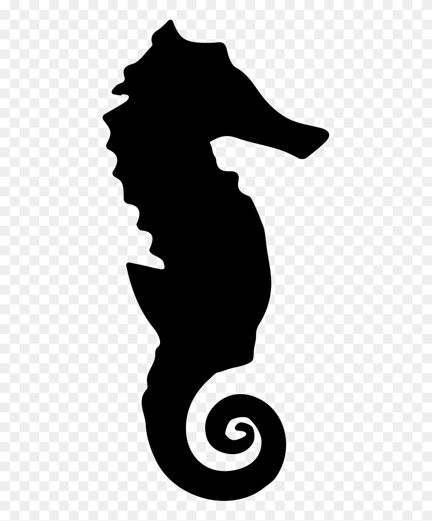 Seahorse Silhouette - Silhouette Sea Horse Png Clipart