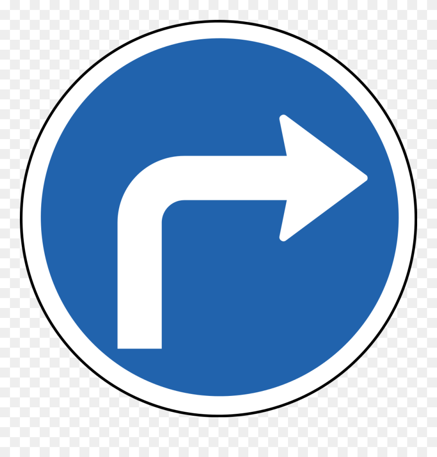 Road Clipart Circle - Obligation De Tourner À Droite - Png Download