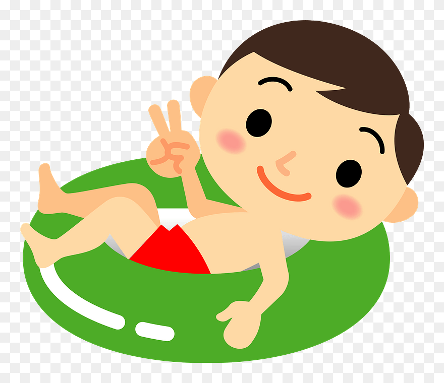 Swim Ring Child Boy Clipart - Cartoon - Png Download