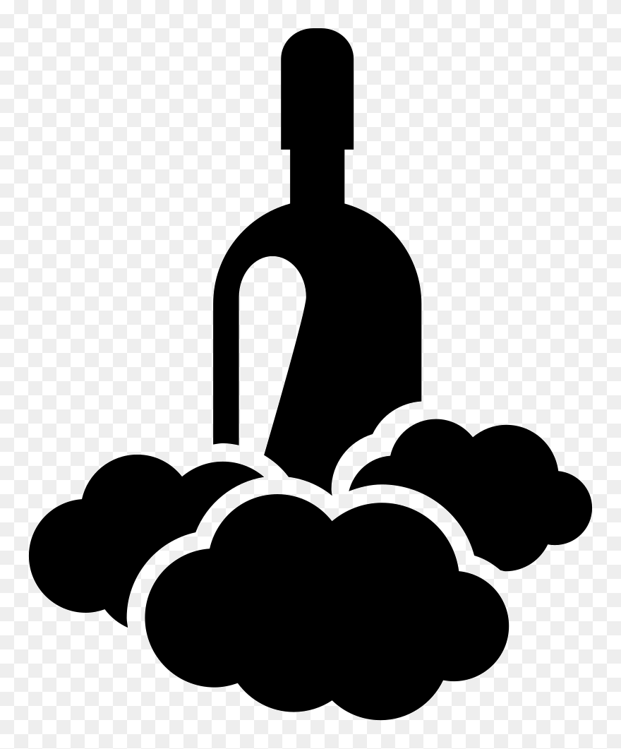 Wine On Cloud - Illustration Clipart