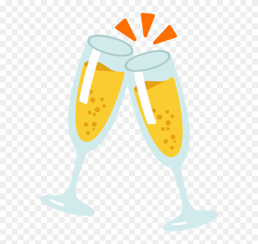 Champagne Glass Wine Glass New Year Champagne Emoji - Emoji Champagne Png Clipart