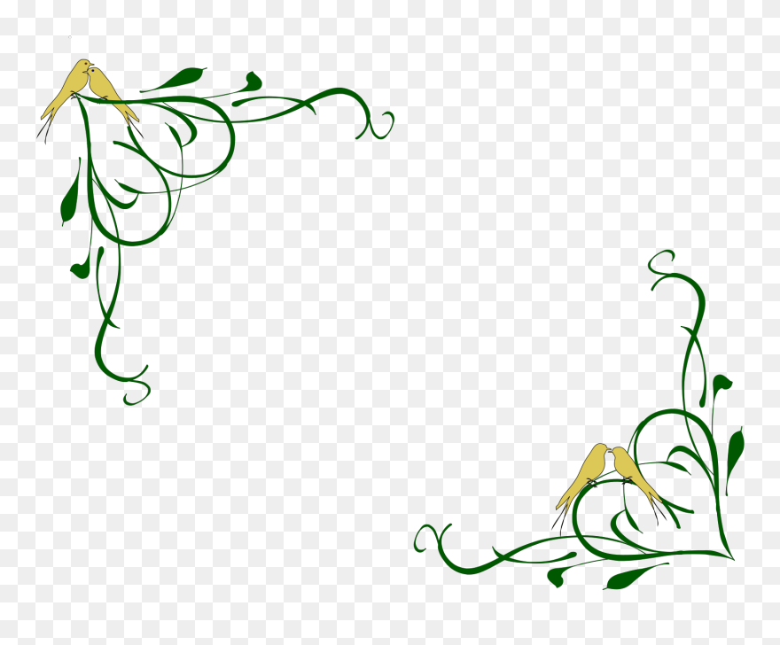 Corner Transparent Wedding Border Clipart