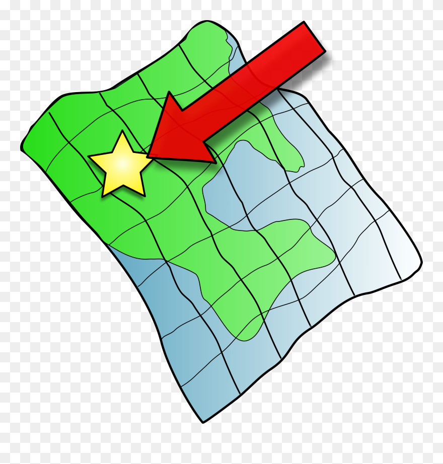 Roadmap With Arrow Clipart - Arrow On A Map - Png Download