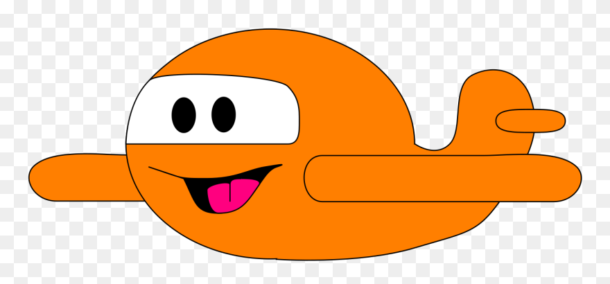 Orange Plane Cartoon Clipart