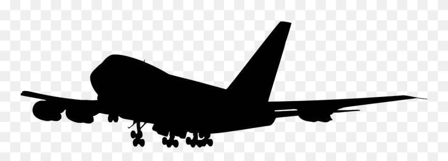 Airplane Aircraft Silhouette Flight - Silhouette Of Plane 747 Clipart