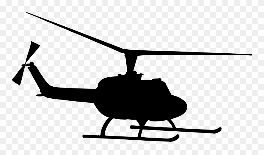 Silhouette Transparent Background Helicopter Clipart - Helicopter Clip Art - Png Download