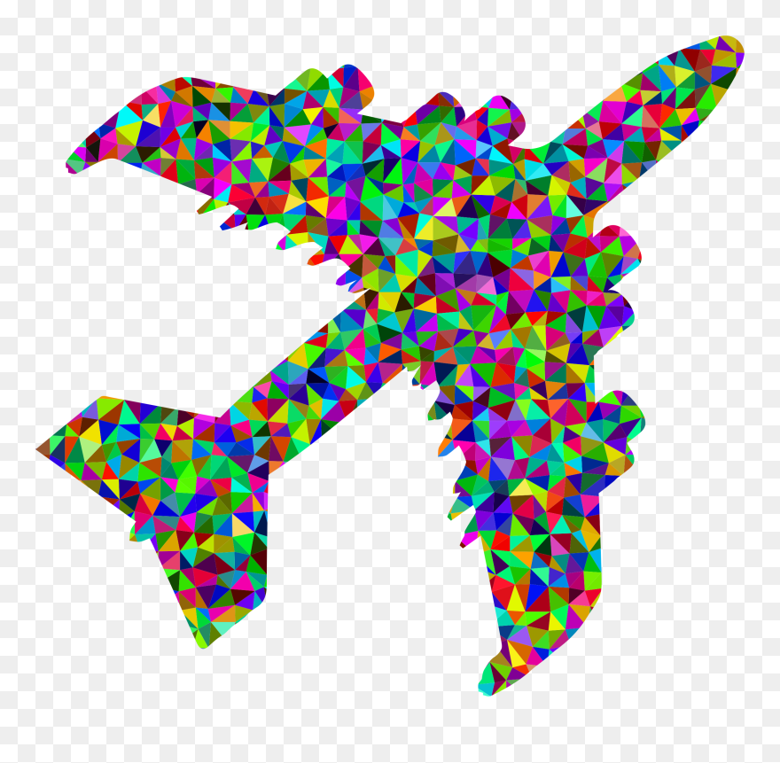 Airplane Clip Colorful - Colorful Plane Clipart - Png Download