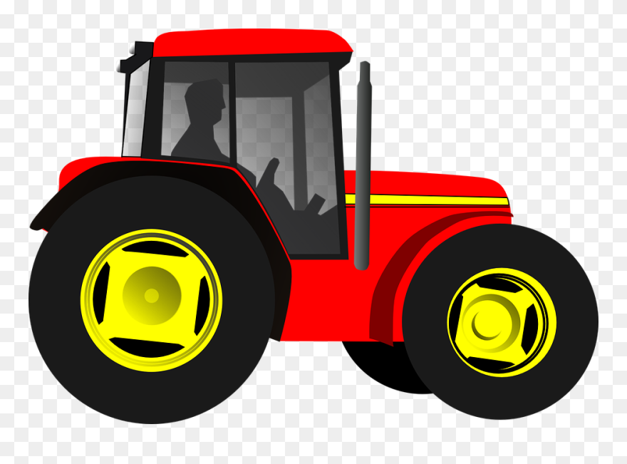 Backhoe Vector Animated - Tractor Clipart Red - Png Download